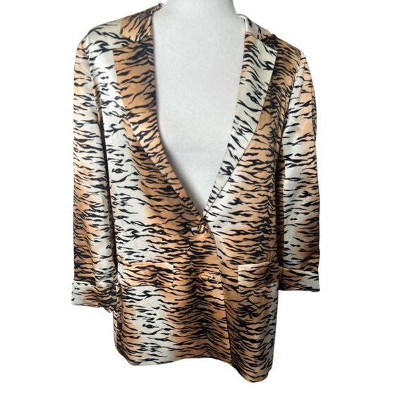 NWOT Cami NYC Owen Animal Print Back Vent Silk-Charmeuse Blazer Jacket Small - Picture 3 of 11